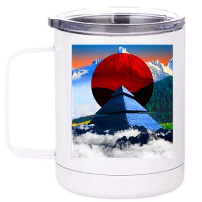 Pyramid Mountain Landscape Art 12 oz Stainless Steel Tumbler Cup