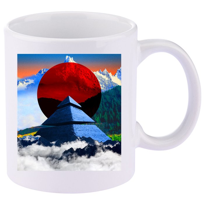 Pyramid Mountain Landscape Art 11oz C Handle Ceramic Mug
