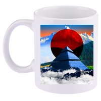 Pyramid Mountain Landscape Art 11oz C Handle Ceramic Mug