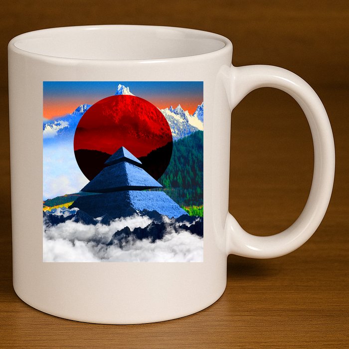 Pyramid Mountain Landscape Art 11oz C Handle Ceramic Mug