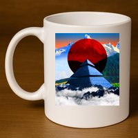 Pyramid Mountain Landscape Art 11oz C Handle Ceramic Mug