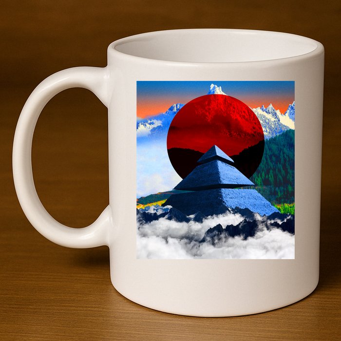 Pyramid Mountain Landscape Art 11oz C Handle Ceramic Mug