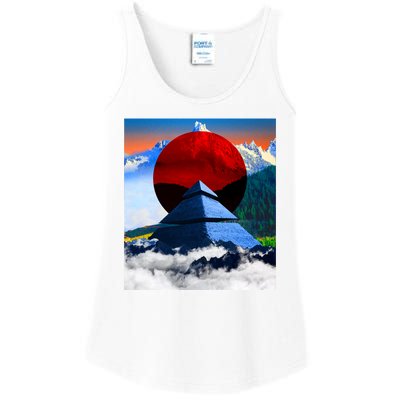 Pyramid Mountain Landscape Art Ladies Essential Tank