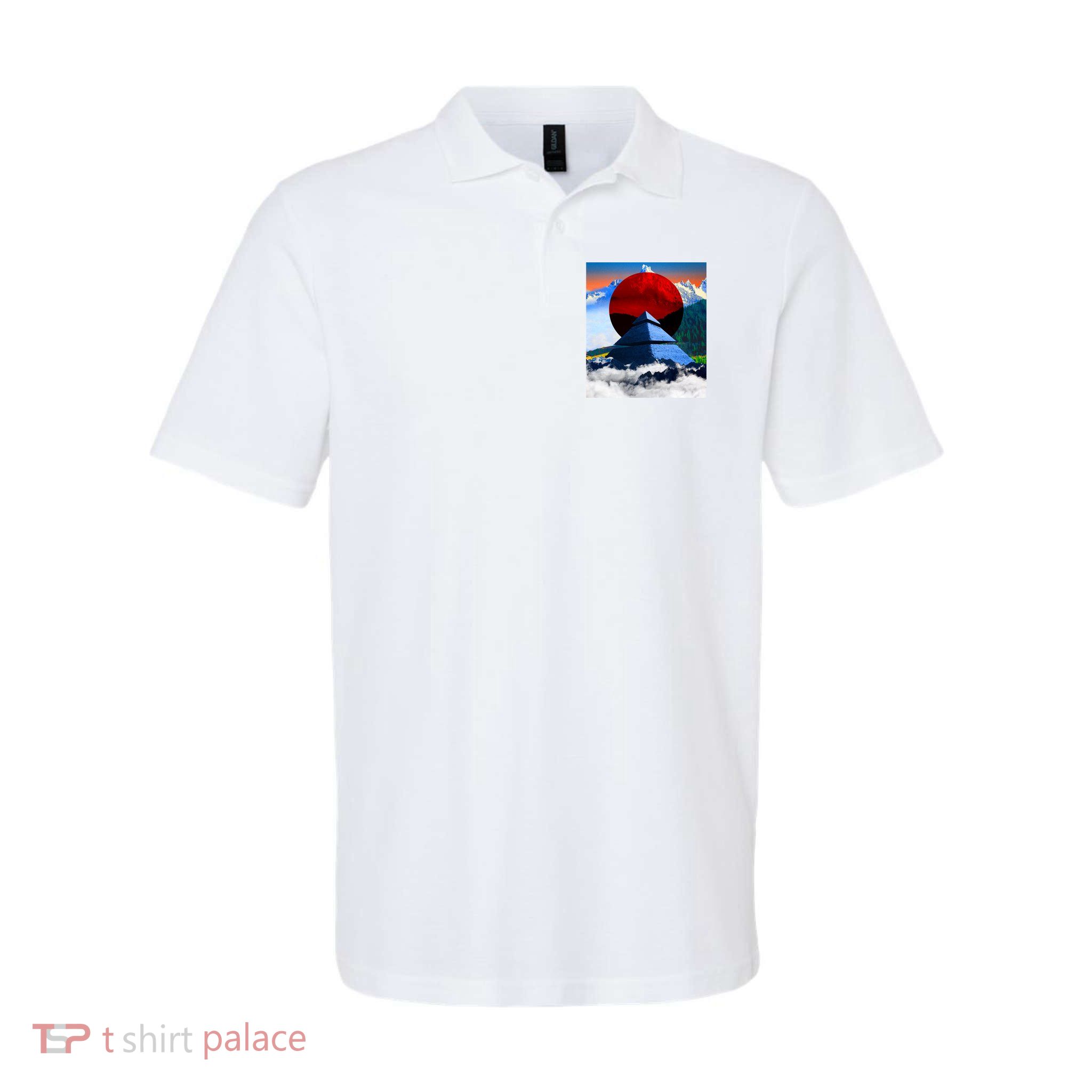 Pyramid Mountain Landscape Art Polo