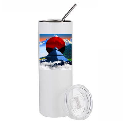 Pyramid Mountain Landscape Art Stainless Steel Tumbler