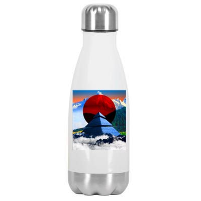 Pyramid Mountain Landscape Art Stainless Steel Insulated Water Bottle