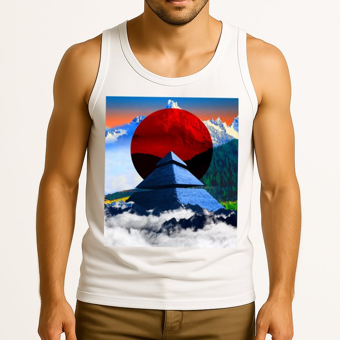 Pyramid Mountain Landscape Art Tank Top