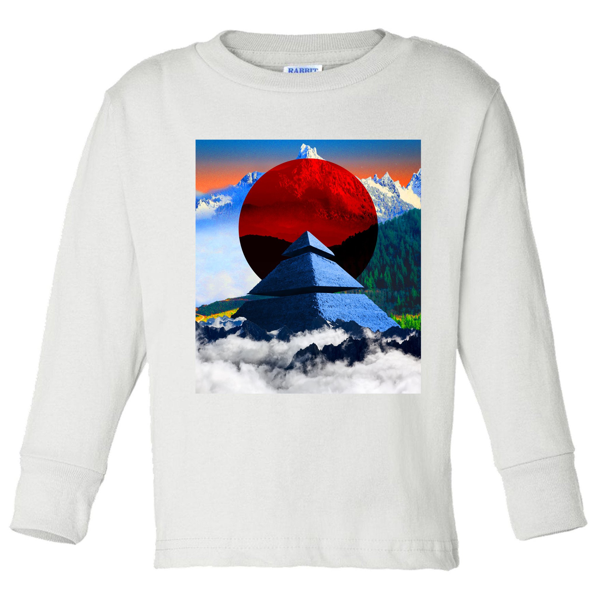 Pyramid Mountain Landscape Art Toddler Long Sleeve Shirt