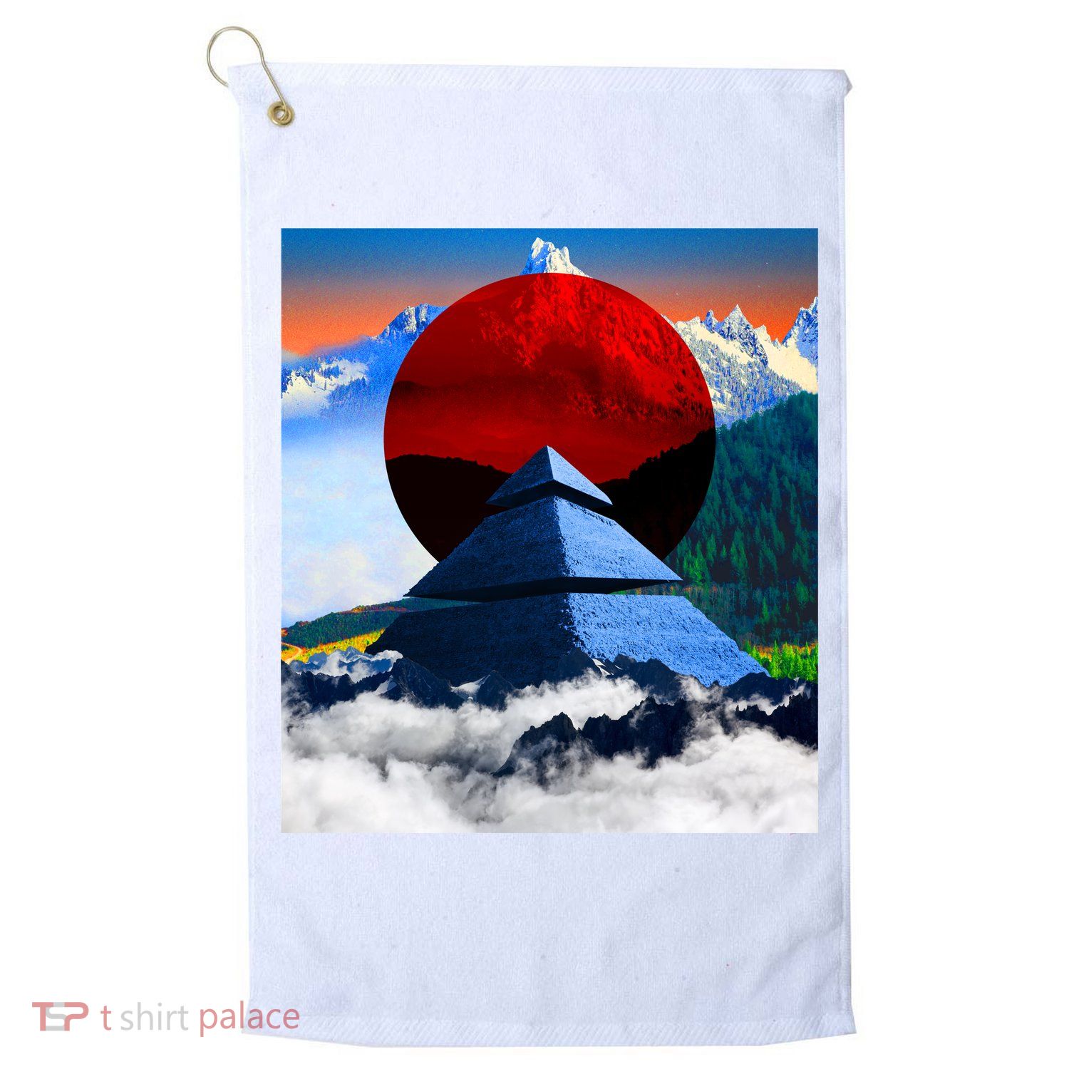 Pyramid Mountain Landscape Art Golf Towel