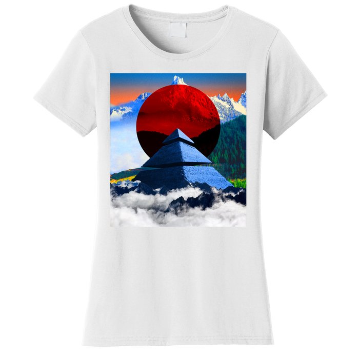 Pyramid Mountain Landscape Art Women's T-Shirt