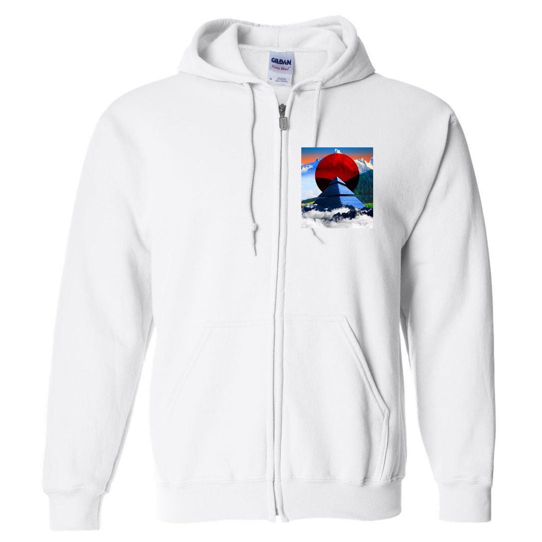 Pyramid Mountain Landscape Art Full Zip Hoodie