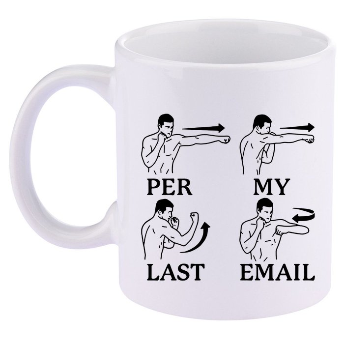 Per My Last Email Funny 11oz C Handle Ceramic Mug