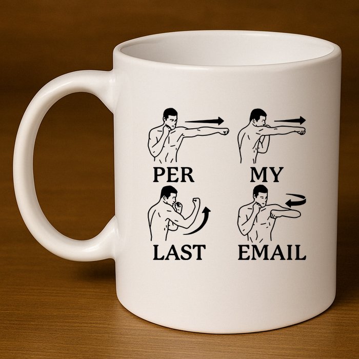 Per My Last Email Funny 11oz C Handle Ceramic Mug
