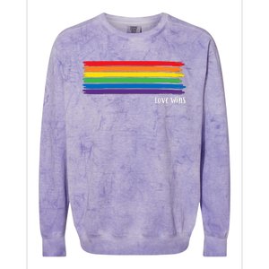 Pride Month Love Wins Rainbow Colorblast Crewneck Sweatshirt