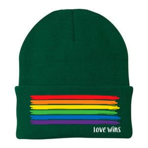 Pride Month Love Wins Rainbow Knit Cap Winter Beanie