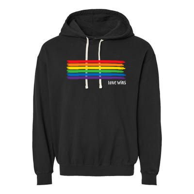 Pride Month Love Wins Rainbow Garment-Dyed Fleece Hoodie