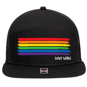 Pride Month Love Wins Rainbow 7 Panel Mesh Trucker Snapback Hat