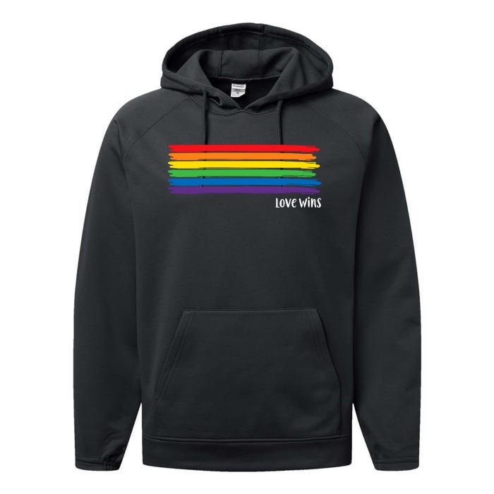 Pride Month Love Wins Rainbow Performance Fleece Hoodie