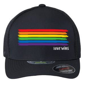 Pride Month Love Wins Rainbow Flexfit Unipanel Trucker Cap