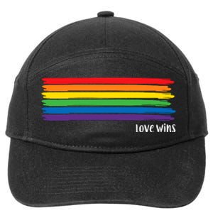 Pride Month Love Wins Rainbow 7-Panel Snapback Hat