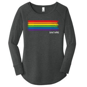 Pride Month Love Wins Rainbow Women's Perfect Tri Tunic Long Sleeve Shirt