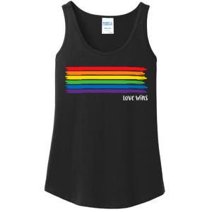 Pride Month Love Wins Rainbow Ladies Essential Tank