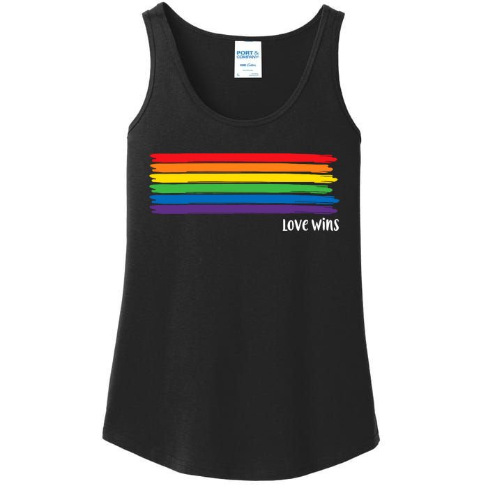 Pride Month Love Wins Rainbow Ladies Essential Tank