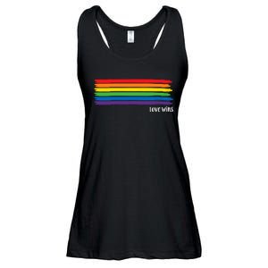 Pride Month Love Wins Rainbow Ladies Essential Flowy Tank