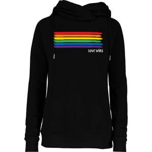 Pride Month Love Wins Rainbow Womens Funnel Neck Pullover Hood