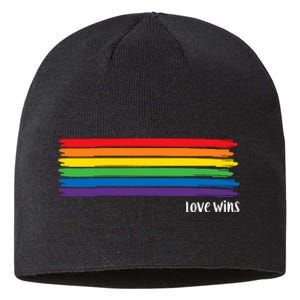 Pride Month Love Wins Rainbow Sustainable Beanie