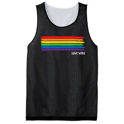 Pride Month Love Wins Rainbow Mesh Reversible Basketball Jersey Tank