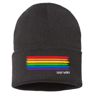 Pride Month Love Wins Rainbow Sustainable Knit Beanie