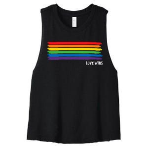 Pride Month Love Wins Rainbow Women's Racerback Cropped Tank