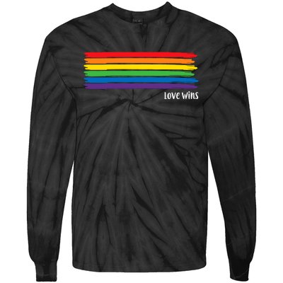 Pride Month Love Wins Rainbow Tie-Dye Long Sleeve Shirt