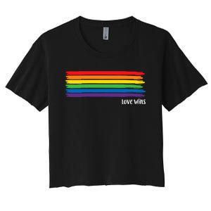 Pride Month Love Wins Rainbow Women's Crop Top Tee