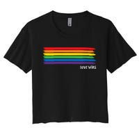 Pride Month Love Wins Rainbow Women's Crop Top Tee