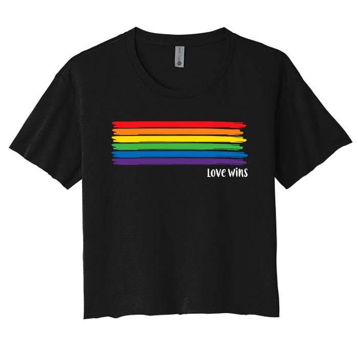 Pride Month Love Wins Rainbow Women's Crop Top Tee