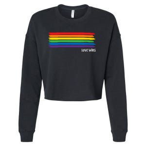 Pride Month Love Wins Rainbow Cropped Pullover Crew