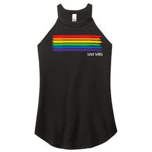 Pride Month Love Wins Rainbow Women's Perfect Tri Rocker Tank