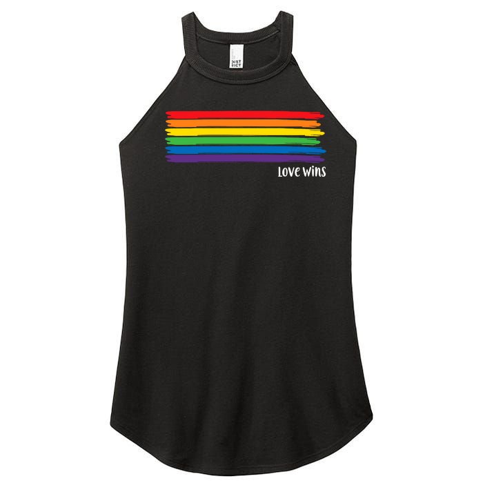 Pride Month Love Wins Rainbow Women's Perfect Tri Rocker Tank