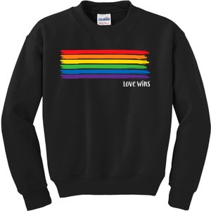 Pride Month Love Wins Rainbow Kids Sweatshirt