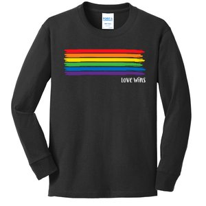 Pride Month Love Wins Rainbow Kids Long Sleeve Shirt