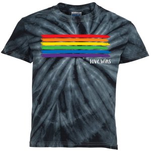 Pride Month Love Wins Rainbow Kids Tie-Dye T-Shirt