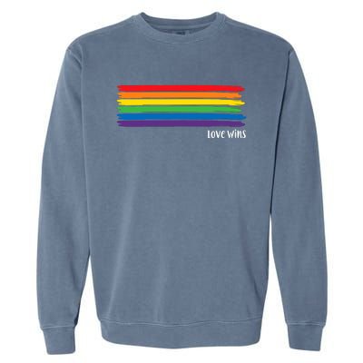 Pride Month Love Wins Rainbow Garment-Dyed Sweatshirt