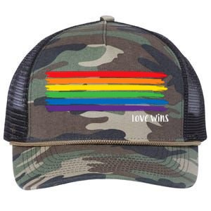 Pride Month Love Wins Rainbow Retro Rope Trucker Hat Cap