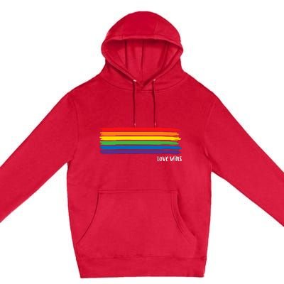 Pride Month Love Wins Rainbow Premium Pullover Hoodie