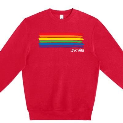 Pride Month Love Wins Rainbow Premium Crewneck Sweatshirt