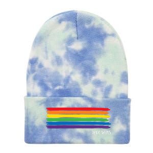 Pride Month Love Wins Rainbow Tie Dye 12in Knit Beanie