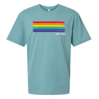 Pride Month Love Wins Rainbow Sueded Cloud Jersey T-Shirt