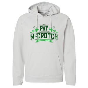 Pat Mccrotch Luck Of The Irish Funny St Patricks Day Performance Fleece Hoodie